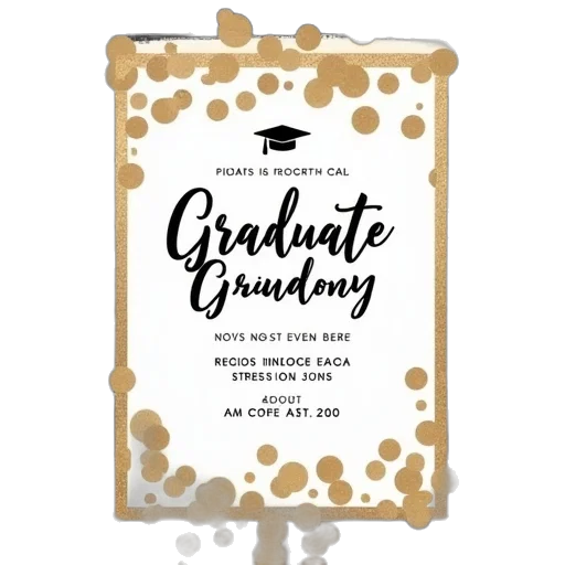 striped, graduation, announcement, invitation transparent PNG cut-out