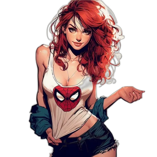 dress, mask, comic book art, concept art, fantasy art, cartoon, red, woman transparent PNG cut-out