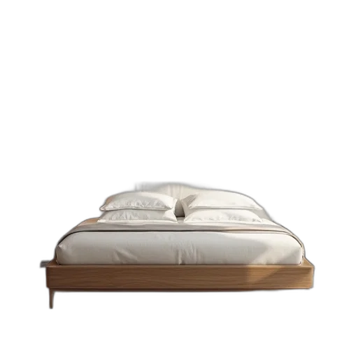 furniture, 3d render, earth tones, twin, size, platform, bed transparent PNG cut-out