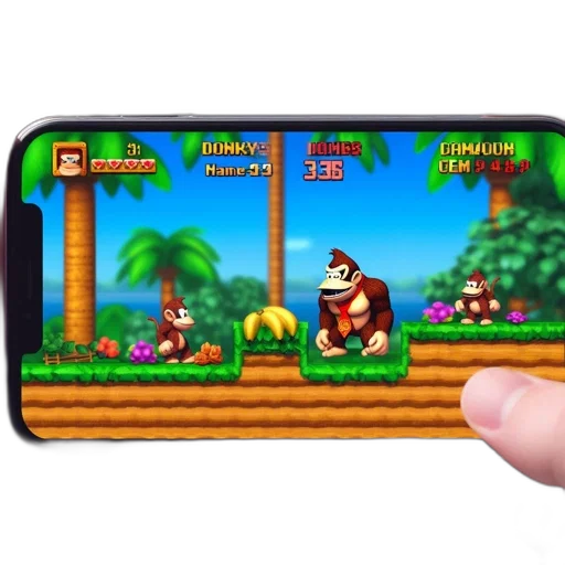 forest, mobile, phone, screenshot, shows, old-school, platformer, game transparent PNG cut-out