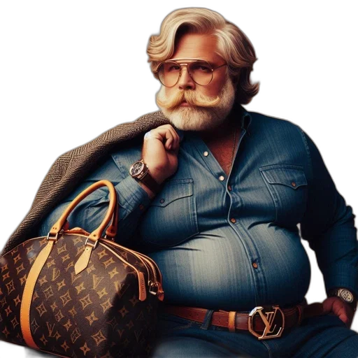 jacket, animal, concept art, photorealistic, man, white, beard, mustache transparent PNG cut-out