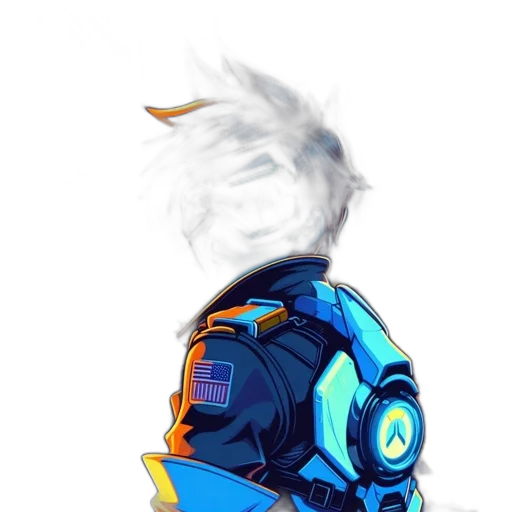 robot, jacket, mask, weapon, concept art, cyberpunk, anime, pixel art transparent PNG cut-out