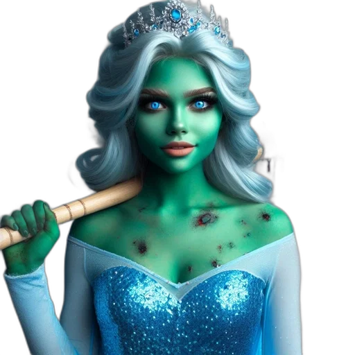 mask, concept art, fantasy art, comic book art, 3d render, green, woman, pale transparent PNG cut-out