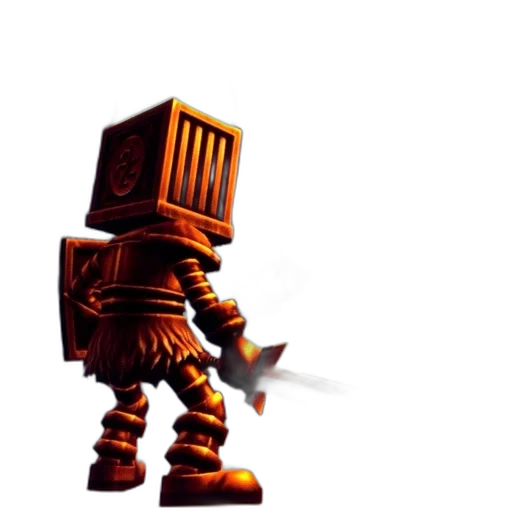 robot, weapon, sword, staff, concept art, pixel art, 3d render, fantasy art transparent PNG cut-out