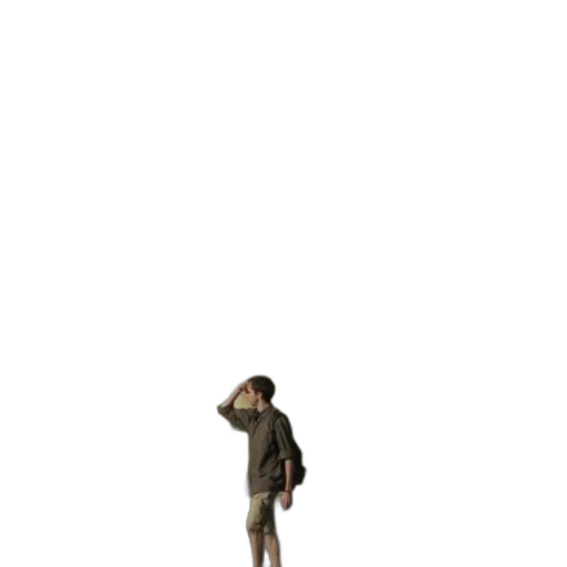 jacket, staff, umbrella, robot, concept art, 3d render, pixel art, photorealistic transparent PNG cut-out