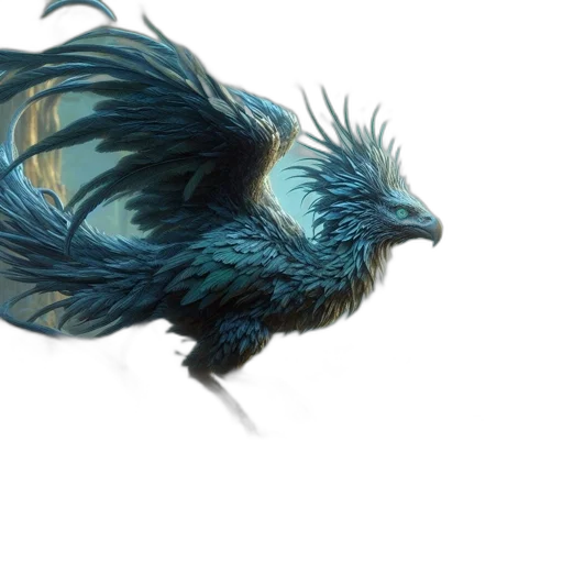 dragon, creature, hair, animal, concept art, fantasy art, photorealistic, watercolor transparent PNG cut-out