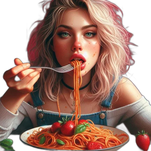 food, face, dress, jewelry, photorealistic, comic book art, concept art, pixel art transparent PNG cut-out
