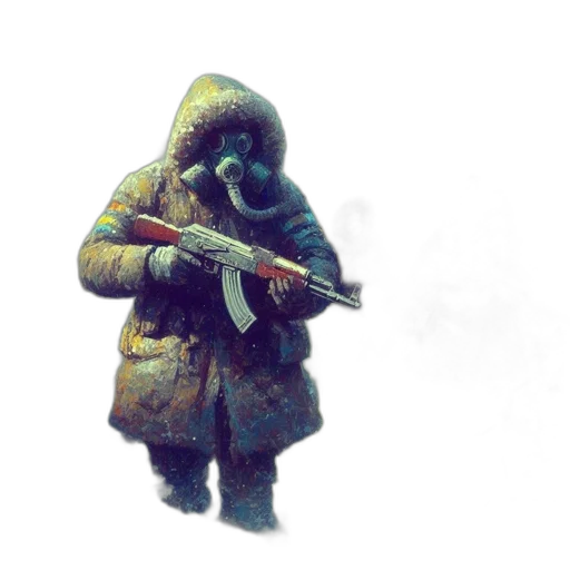 jacket, weapon, sword, umbrella, concept art, watercolor, pixel art, fantasy art transparent PNG cut-out