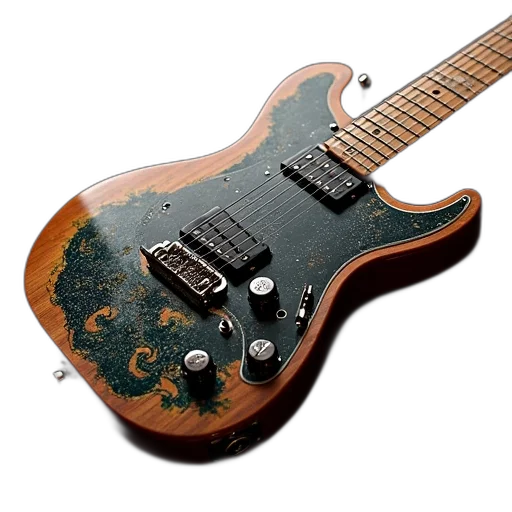 photorealistic, 3d render, electronic, guitar, wiring, vox, humbuck transparent PNG cut-out