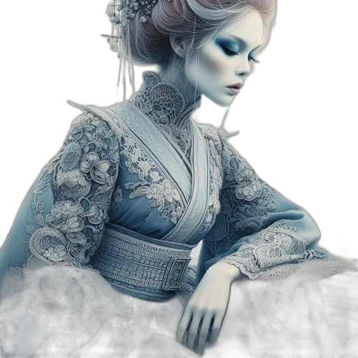 dress, jewelry, fantasy art, concept art, photorealistic, comic book art, snow, underwater transparent PNG cut-out
