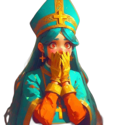 mask, face, staff, crown, concept art, fantasy art, 3d render, pixel art transparent PNG cut-out