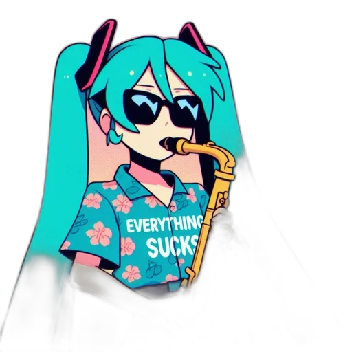 jacket, weapon, dress, bottle, vaporwave, anime, cyberpunk, cartoon transparent PNG cut-out