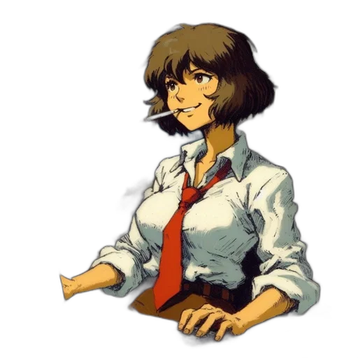 staff, face, jacket, robot, pixel art, anime, concept art, cartoon transparent PNG cut-out
