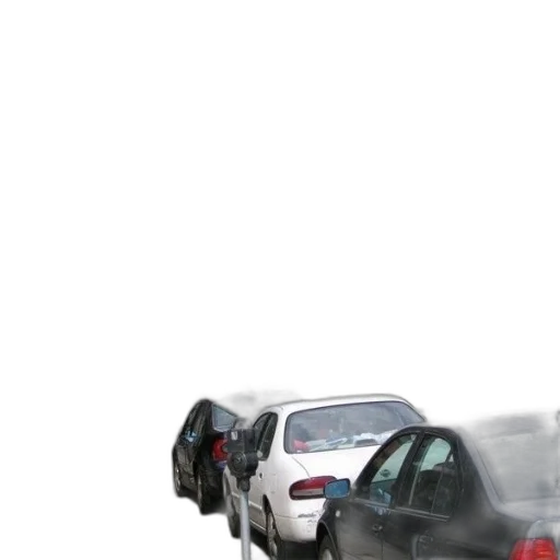 car, 3d render, photorealistic, concept art, fog, snow, city street, rain transparent PNG cut-out