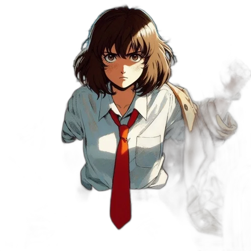 staff, jacket, mask, face, anime, pixel art, concept art, watercolor transparent PNG cut-out