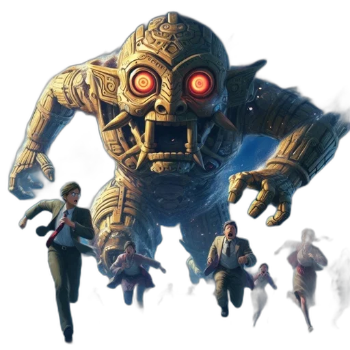 robot, creature, mask, face, concept art, comic book art, 3d render, pixel art transparent PNG cut-out