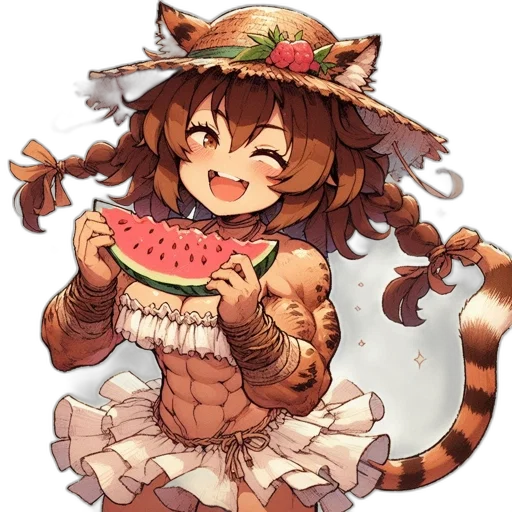 food, hat, animal, creature, pixel art, anime, fantasy art, watercolor transparent PNG cut-out