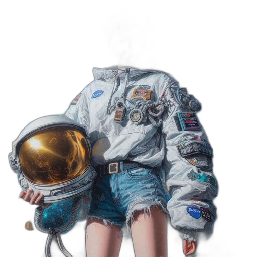 jacket, robot, dress, face, concept art, photorealistic, cyberpunk, oil painting transparent PNG cut-out