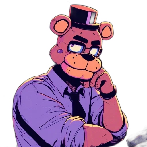 staff, mask, hat, animal, cartoon, vaporwave, concept art, pixel art transparent PNG cut-out