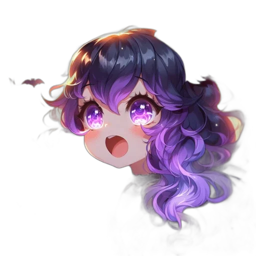 creature, mask, face, hair, anime, pixel art, fantasy art, watercolor transparent PNG cut-out