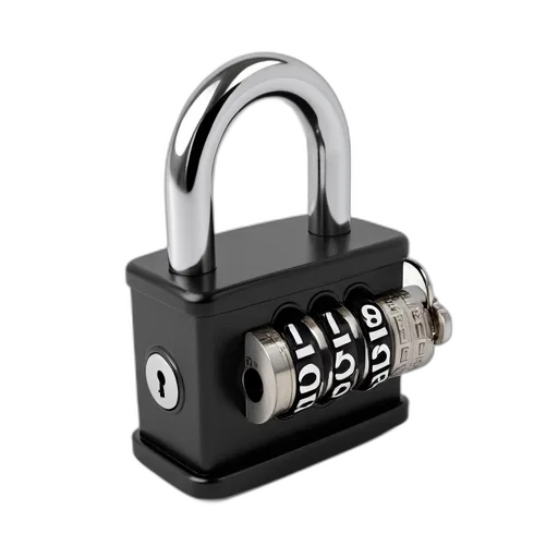 jewelry, black, silver, combination, lock, keyhole, front, attached transparent PNG cut-out