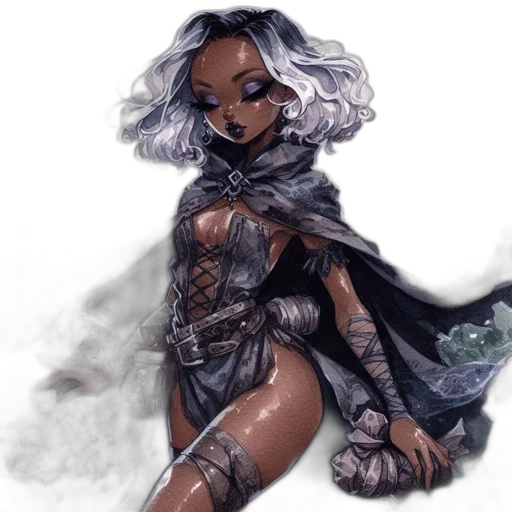 dress, fantasy art, concept art, comic book art, watercolor, dark, monochrome, earth tones transparent PNG cut-out