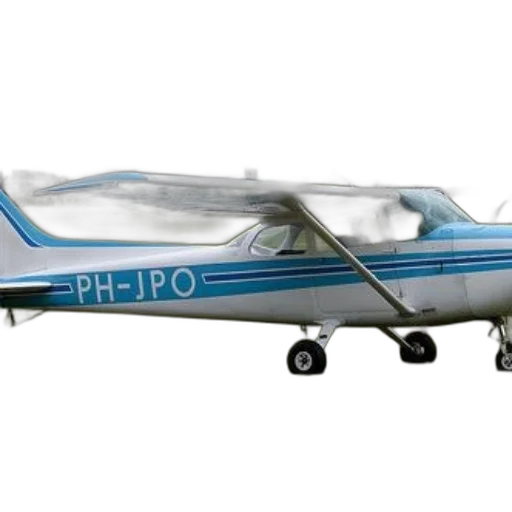 small, white, airplane, blue, accents, registration, number, ph-jpo transparent PNG cut-out