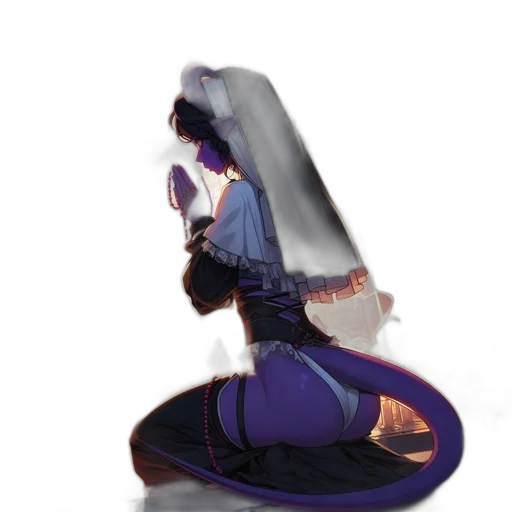 dress, crown, sword, staff, concept art, fantasy art, watercolor, anime transparent PNG cut-out