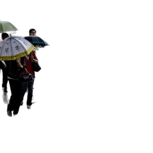 umbrella, staff, jacket, 3d render, photorealistic, concept art, rain, people transparent PNG cut-out