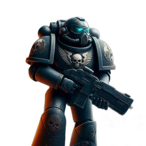 robot, weapon, concept art, 3d render, cyberpunk, fantasy art, blue, armored transparent PNG cut-out