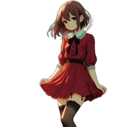 dress, staff, shoes, face, anime, concept art, pixel art, cartoon transparent PNG cut-out