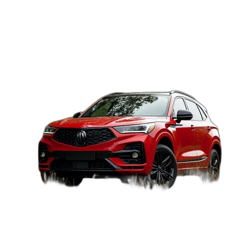car, 3d render, red, suv, black, rims, parked, dirt transparent PNG cut-out