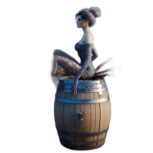 dress, furniture, bottle, hat, 3d render, concept art, fantasy art, photorealistic transparent PNG cut-out