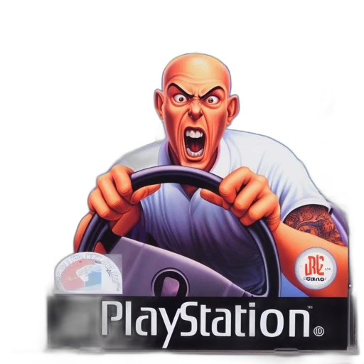 car, concept art, pixel art, playstation, game, cover, featuring, angry transparent PNG cut-out