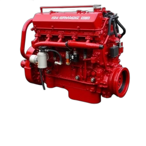 car, red, image, displays, engine, multiple, hoses, components transparent PNG cut-out