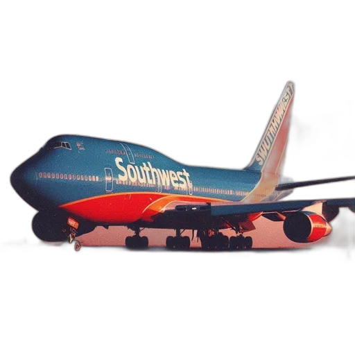 staff, weapon, 3d render, aerially, positioned, airplane, southwest, airlines transparent PNG cut-out