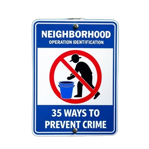 blue, white, sign, words, neighborhood, watch, top, followed transparent PNG cut-out