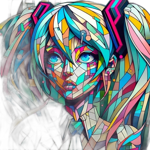 face, mask, anime, comic book art, cartoon, cyberpunk, neon lights, outer space transparent PNG cut-out