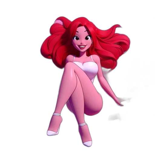 dress, hair, 3d render, concept art, cartoon, fantasy art, red, animated transparent PNG cut-out