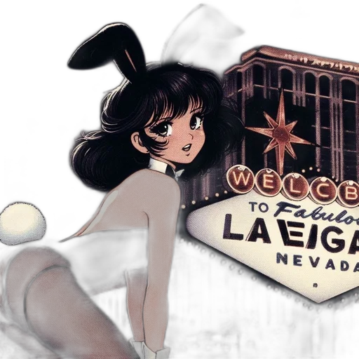 concept art, cartoon, comic book art, 3d render, neon lights, animated, rabbit-like, character transparent PNG cut-out