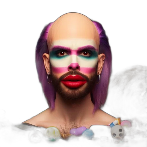 creature, face, animal, hair, fantasy art, concept art, photorealistic, cartoon transparent PNG cut-out