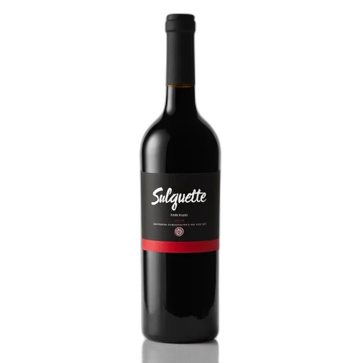 bottle, black, dark, label, featuring, word, sulquette, white transparent PNG cut-out