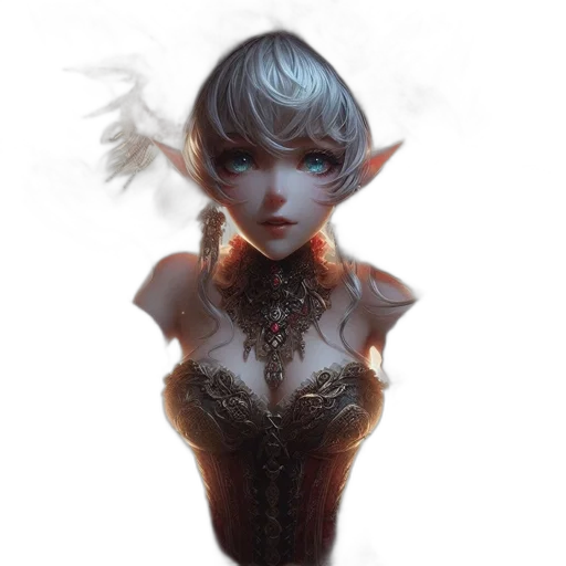 face, mask, dress, crown, fantasy art, concept art, 3d render, photorealistic transparent PNG cut-out