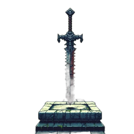 sword, weapon, staff, robot, concept art, pixel art, 3d render, fantasy art transparent PNG cut-out