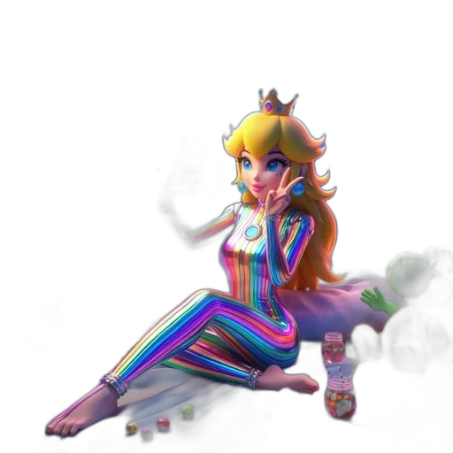 staff, dress, robot, concept art, pixel art, vaporwave, 3d render, colorful transparent PNG cut-out