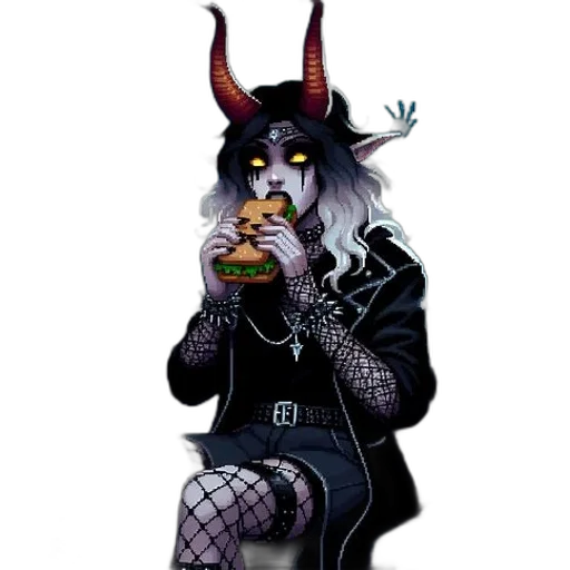 food, creature, concept art, pixel art, fantasy art, comic book art, dark, supernatural transparent PNG cut-out