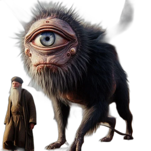 creature, animal, mask, staff, concept art, fantasy art, photorealistic, 3d render transparent PNG cut-out
