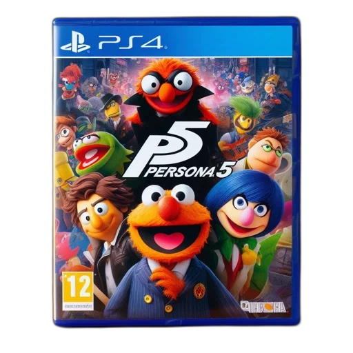 3d render, persona, vibrant, box, art, playstation, game, featuring transparent PNG cut-out