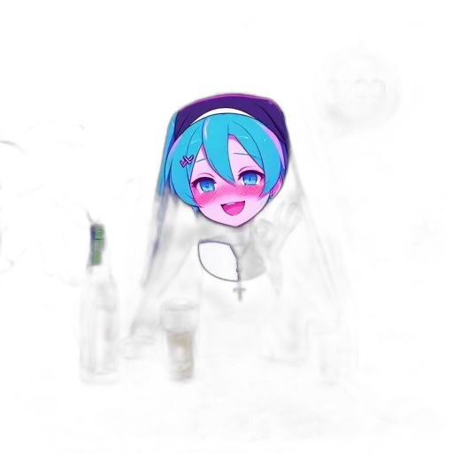 robot, mask, face, creature, concept art, anime, 3d render, vaporwave transparent PNG cut-out