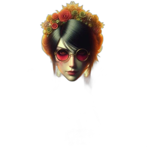 crown, flower, jewelry, mask, fantasy art, concept art, photorealistic, pixel art transparent PNG cut-out